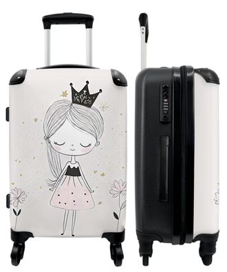 Großer Koffer - 90 Liter - Prinzessin - Kleid - Krone - Blumen - Mädchen - Trolley -