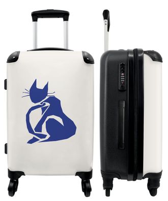 Großer Koffer - 90 Liter - Kunst - Katze - Matisse - Blau - Tiere - Trolley -