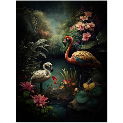 Koffer - Handgepäck - Flamingo - Blumen - Dschungel - Vögel - Natur - Trolley -