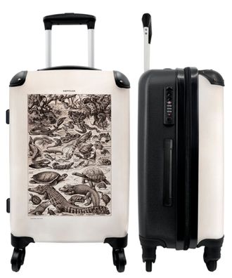 Großer Koffer - 90 Liter - Vintage - Retro - Tiere - Reptilien - Illustration -