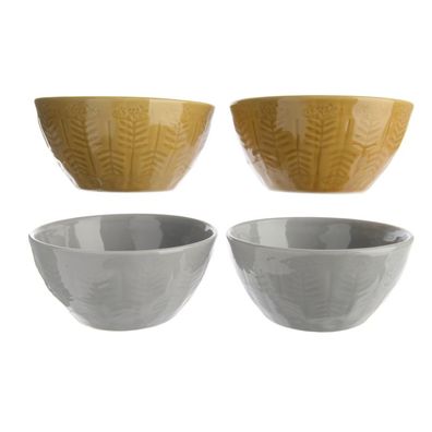 Kaemingk Steingutschale 4er Set praktische Mehrzweckschüssel Ø ca. 13 cm