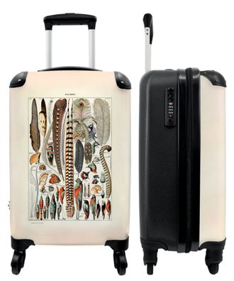 Koffer - Handgepäck - Federn - Vögel - Illustration - Vintage - Natur - Trolley -