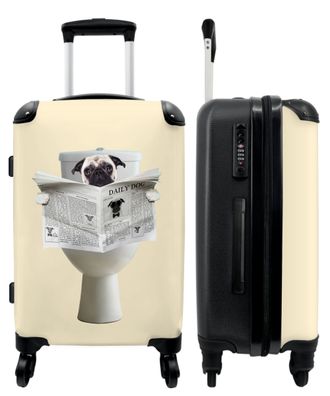 Großer Koffer - 90 Liter - Hund - Mops - Toilette - Zeitung - Tier - Trolley -