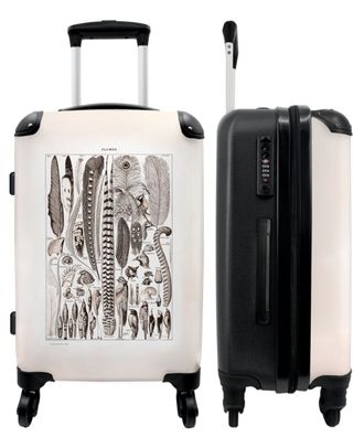 Großer Koffer - 90 Liter - Federn - Retro - Illustration - Vögel - Vintage - Trolley