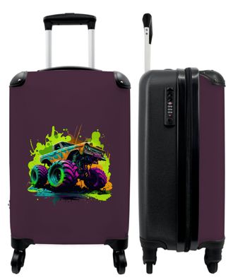 Koffer - Handgepäck - Monstertruck - Grün - Neon - Auto - Design - Trolley -