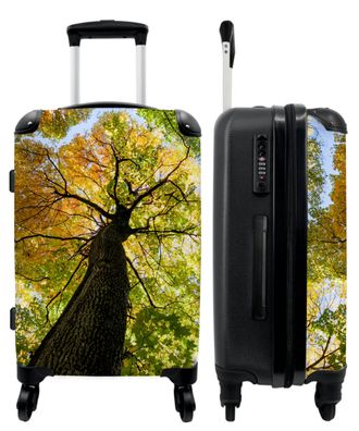 Großer Koffer - 90 Liter - Bäume - Herbst - Grün - Baumrinde - Trolley - Reisekoffer