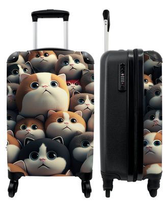 Koffer - Handgepäck - Katze - Haustiere - Katze - Braun - Grau - Trolley - Rollkoffer