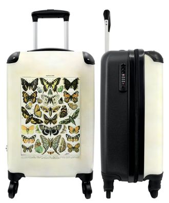 Koffer - Handgepäck - Schmetterling - Braun - Vintage - Illustration - Millot -