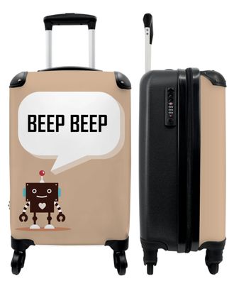 Koffer - Handgepäck - Roboter - Illustration - Antenne - taupe - Kinder - Trolley -