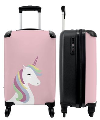 Koffer - Handgepäck - Einhorn - Regenbogen - Pastell - Rosa - Mädchen - Trolley -