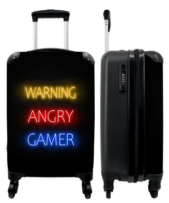 Koffer - Handgepäck - Gaming - Zitate - Warnung wütender Gamer - Neon - Trolley -