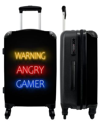 Großer Koffer - 90 Liter - Gaming - Zitate - Warnung wütender Gamer - Neon - Trolley