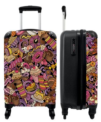 Koffer - Handgepäck - Lebensmittel - Kuchen - Muster - Design - Donut - Trolley -