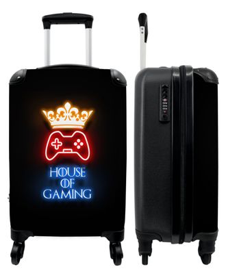 Koffer - Handgepäck - Zitate von Spielen - Neon - Haus des Spiels - Krone - Text -