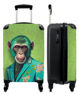 Koffer - Handgepäck - Affe - Colbert - Blumen - Neon - Porträt - Trolley - Rollkoffer