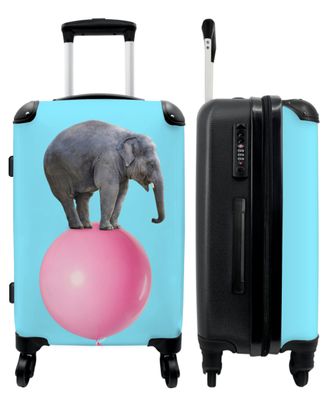 Großer Koffer - 90 Liter - Elefant - Ballon - Blau - Zirkus - Trolley - Reisekoffer