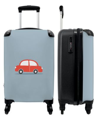 Koffer - Handgepäck - Auto - Fahrzeuge - Rot - Design - Kinder - Trolley - Rollkoffer