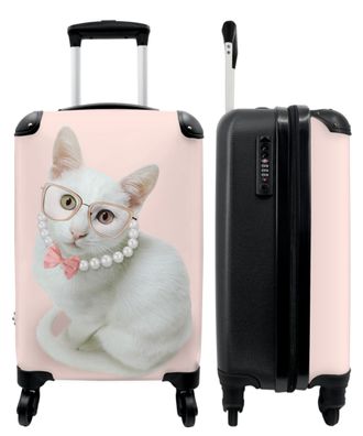 Koffer - Handgepäck - Katze - Perlen - Brille - Rosa - Trolley - Rollkoffer - Kleine