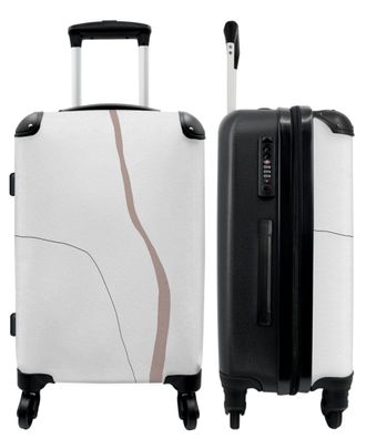 Großer Koffer - 90 Liter - Altrosa - Weiß - Abstrakt - Kunst - Trolley - Reisekoffer