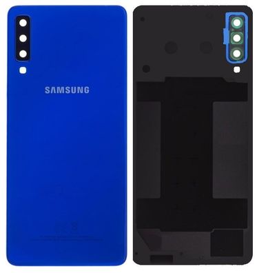 Original Samsung Galaxy A7 2018 A750F/ DS Akkudeckel Backcover Blau Sehr Gut