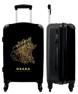 Großer Koffer - 90 Liter - Osaka - Karte - Gold - Karten - Trolley - Reisekoffer