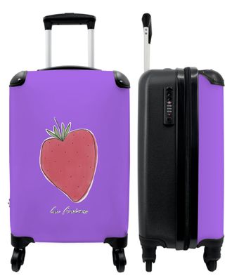 Koffer - Handgepäck - Erdbeere - Abstrakt - Lila - 'La Fraise' - Trolley - Rollkoffer