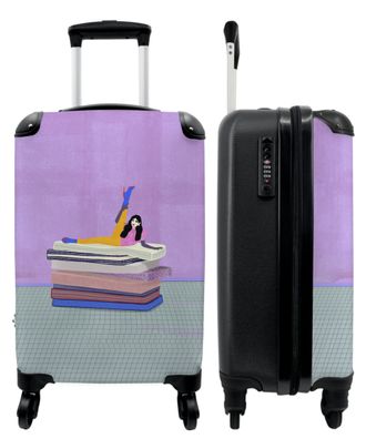 Koffer - Handgepäck - Abstrakt- Design - Frau - Rosa - Trolley - Rollkoffer - Kleine