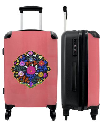 Großer Koffer - 90 Liter - Pflanzen - Rosa - Abstrakt - Kunst - Trolley - Reisekoffer