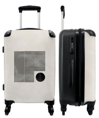 Großer Koffer - 90 Liter - Abstrakt - Formen - Beige - Kunst - Trolley - Reisekoffer
