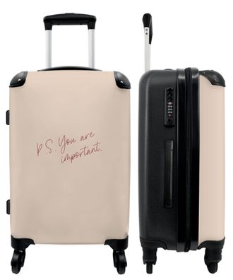 Großer Koffer - 90 Liter - Zitat - Pastell - Design - P.S. Du bist wichtig. - Trolley