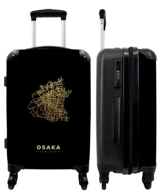 Großer Koffer - 90 Liter - Stadtplan - Osaka - Karten - Gold - Trolley - Reisekoffer
