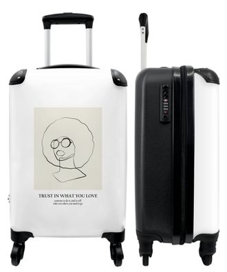 Koffer - Handgepäck - Porträt - Zitat - Pastell - Entwurf - Trolley - Rollkoffer -