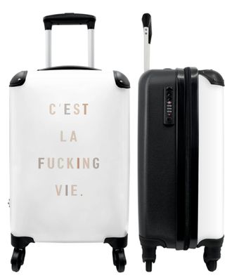 Koffer - Handgepäck - 'C'est la fucking vie.' - Abstrakt - Text - Weiß - Trolley -