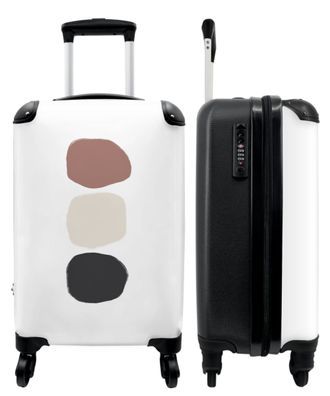 Koffer - Handgepäck - Beige - Rosa - Schwarz - Abstrakt - Trolley - Rollkoffer -