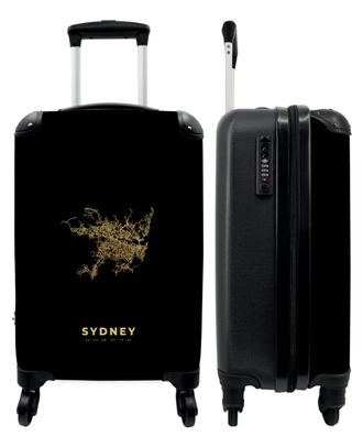 Koffer - Handgepäck - Stadtplan - Karte - Gold - Sydney - Trolley - Rollkoffer -