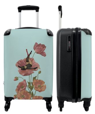 Koffer - Handgepäck - Abstrakt - Blume - Frau - Pastell - Trolley - Rollkoffer -