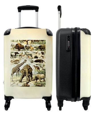 Koffer - Handgepäck - Tiere - Illustration - Vintage - Savanne - Natur - Trolley -