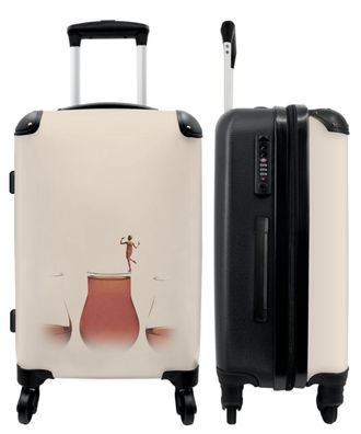 Großer Koffer - 90 Liter - Abstrakt - Glas - Frau - Design - Pastell - Trolley -