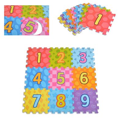 Moni 3020 Puzzlematte 9-teilig Zahlen Puzzleteppich Teilegröße 31 x 31 cm