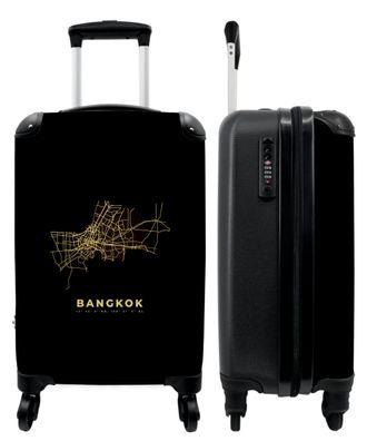 Koffer - Handgepäck - Bangkok - Stadt - Karte - Stadtplan - Gold - Trolley -