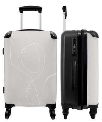 Großer Koffer - 90 Liter - Grau - Weiß - Abstrakt - Kunst - Trolley - Reisekoffer
