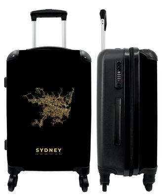 Großer Koffer - 90 Liter - Gold - Karte - Stadtplan - Sydney - Trolley - Reisekoffer