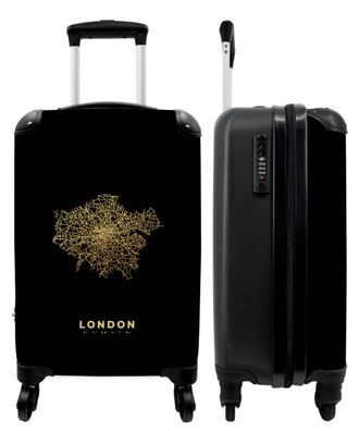 Koffer - Handgepäck - Gold - Karte - Stadtplan - London - Trolley - Rollkoffer -