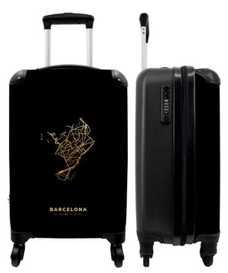 Koffer - Handgepäck - Barcelona - Stadtplan - Karten - Gold - Karte - Trolley -