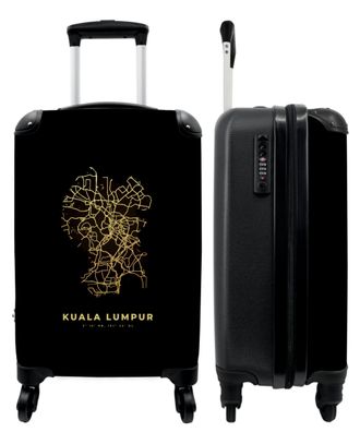 Koffer - Handgepäck - Karte - Gold - Karten - Kuala Lumpur - Trolley - Rollkoffer -