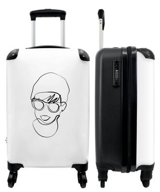 Koffer - Handgepäck - Porträt - Design - Abstrakt - Weiß - Schwarz - Trolley -