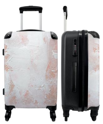 Großer Koffer - 90 Liter - Weiß - Rosa - Farbe - Abstrakt - Trolley - Reisekoffer