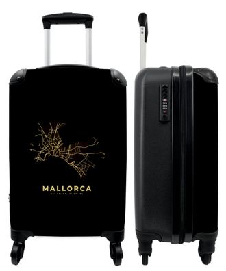 Koffer - Handgepäck - Gold - Karte - Stadtplan - Mallorca - Trolley - Rollkoffer -