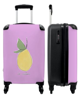 Koffer - Handgepäck - Le citron" - Lila - Zitrone - Abstrakt - Trolley - Rollkoffer -
