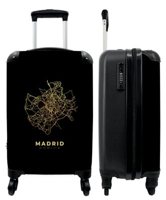 Koffer - Handgepäck - Madrid - Stadtplan - Gold - Karten - Karte - Trolley -
